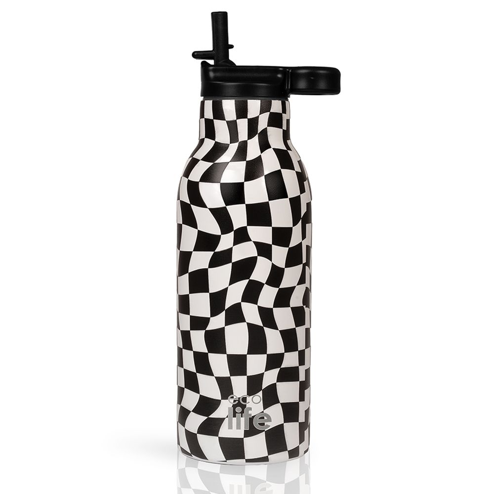 Black & White Thermos 550ml | Με Εσωτερικό Καλαμάκι