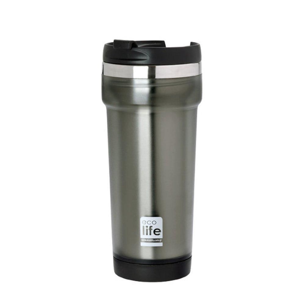 Grey Coffee Thermos 420ml | Plastic Outside