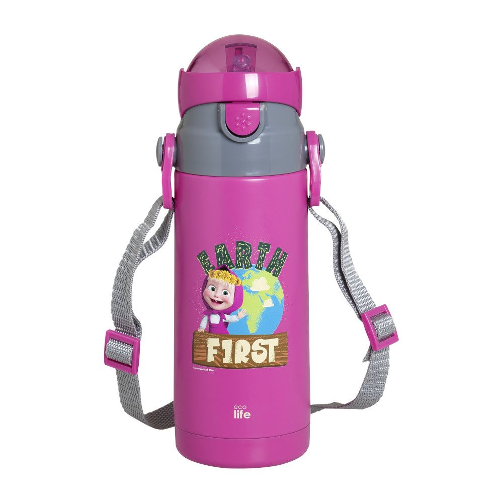 Kids Thermos 'Masha - Earth First' 400ML (magenta)