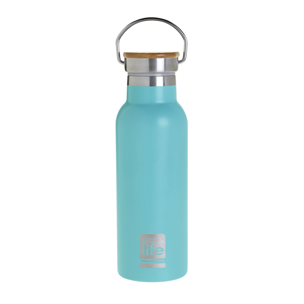 Blue Thermos 500ml | Bamboo Lid
